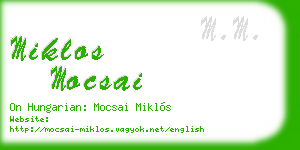 miklos mocsai business card