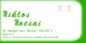 miklos mocsai business card